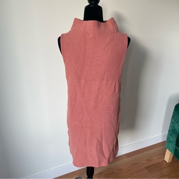 Free People Peach Pink Textured Ribbed Knit Cotton Blend Isla Ottoman Tunic NWT - Picture 7 of 12